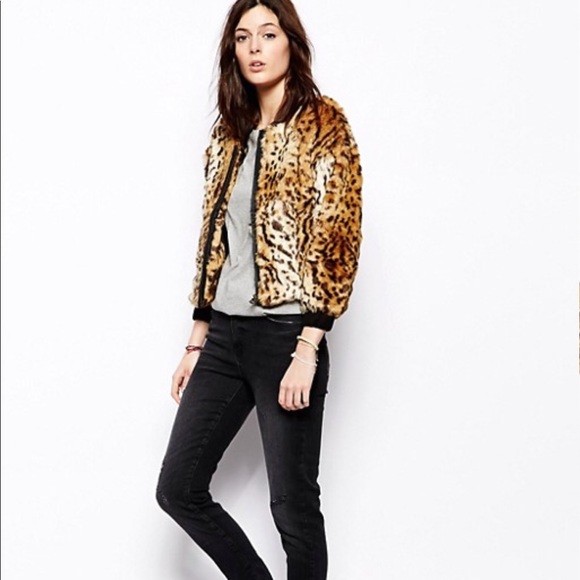Stussy Kimba Faux Fur Leopard Jacket 